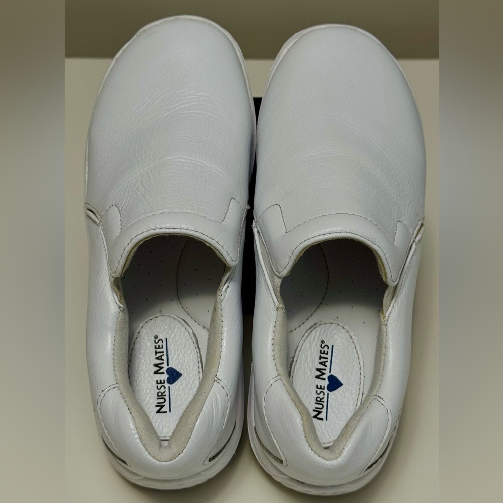 Nurse Mates White Slip-On Loafers for Comfort and Durability